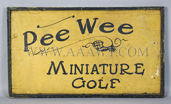 Antique Trade Sign, Miniature Golf Sign, 19th Century